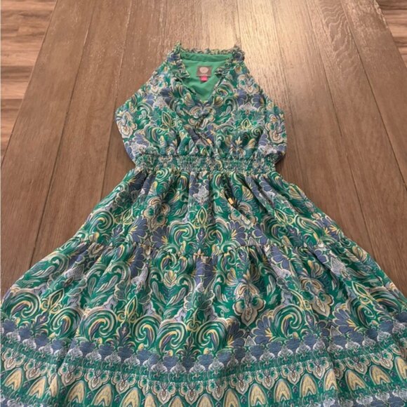 Vince Camuto Green and Blue Patterned Blouse - Picture 2 of 5